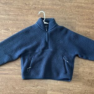 Aritzia TNA Polartec 1/2 zip fleece, navy, Size Small
